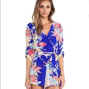 Excellent used condition floral silk romper